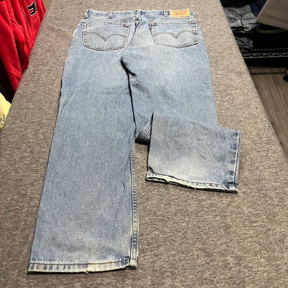 Levis 514 Slim Fit Light Wash Blue Denim Jeans 36x30 Mens 100% Cotton